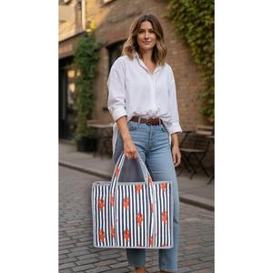 Sac fourre-tout matelassé uni fait main style preppy pour femme, écologique, été-automne, avec ouverture supérieure, sac de shopping toutes saisons - Product Image 2