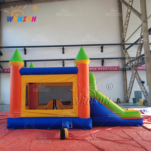 Castillo combinado de salto naranja azul con tobogán inflable Castillo trampolín - Product Image 4
