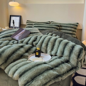 Maßgefertigte Flauschige Warme Weiche Doppellagige Großhandels-Luxus-Plüsch-Kaninchenfell-Decken - Product Image 6