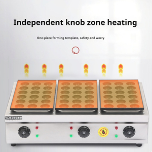 เครื่องทำวาฟเฟิลแบบสามจานสำหรับอุตสาหกรรมเครื่องทำวาฟเฟิลทำแพน<span class=keywords><strong>เค้ก</strong></span>แก๊สสแตนเลสใช้ในครัวเรือน - Product Image 6