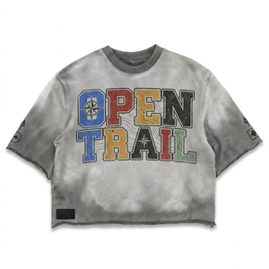 เสื้อยืดโอเวอร์ไซส์ทรงบ็อกซี่ ผ้าคอตตอนหนา 300GSM ซักย้อมสีแบบแอซิดวอช พิมพ์ลายกราฟิก สไตล์สตรีทแวร์ สำหรับผู้ชาย - Product Image 2