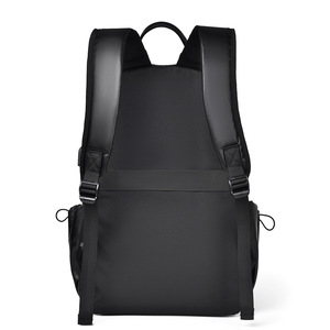 Laptop <b>Backpack</b> <b>Waterproof</b> Lightweight 15 Inch Business Travel Black Solid Color Coating Polyester Lining - Product Image 3