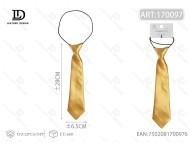 Elastic <b>Tie</b> Gold 6.5x28cm Pre Tied Solid <b>Polyester</b> Party Accessory - Product Image 3