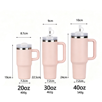 Ensemble cadeau de gobelets personnalisés avec logo, en acier inoxydable 304, isolés sous vide, avec couvercle à paille et poignée, disponibles en 20oz, 30oz, 40oz, livrés en boîte, pour cadeau