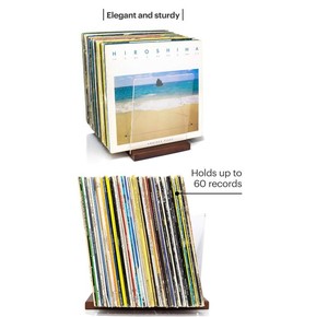 Custom Wood <strong>Vinyl</strong> Record <strong>Storage</strong> Stand Mid-Century Record Holder for Albums 60-70 LP Capacity Complements Any Record Player OEM - Product Image 6
