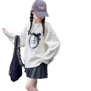 Older And Middle Children 2026 New Style Children's Crew Neck Sweater Pullover <b>Warm</b> <b>Top</b> Children's Clothing Knit Sweater - Product Image 1