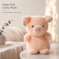 Peluche Cochon Super Douce en Peluche Courte 20cm, Rembourrée en Coton PP, Poupée en Fourrure Bouclée pour Assortiment de Magasin de Cadeaux et Vente au Détail