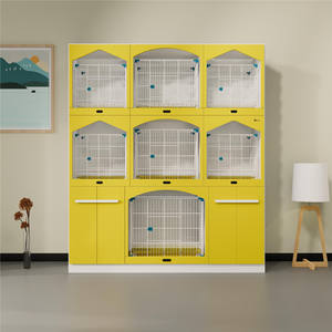 Çıkarılabilir plastik tepsi demir çerçeve içeren Snap düğmesi kapatma istiflenebilir kapalı/açık koşu kulübesi ile nefes köpek kafesi - Product Image 5