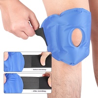 Genouillères en gel réutilisables pour le sport, à double usage, pour le froid et le chaud, avec sangles élastiques, gel flexible pour les coudes et les genoux, poche à glace
