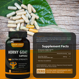 Cápsulas de Hierba de Cabra en Celo (Horny Goat Weed) Orgánicas Certificadas OEM ASAP, Suplemento Herbal Energético para Hombres Adultos y Mujeres No Embarazadas - Grado Alimenticio 500mg - Product Image 2