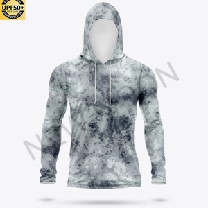 เสื้อฮู้ดแขนยาวผู้ชายแบบกำหนดเอง น้ำหนักเบา ระบายอากาศได้ดี UPF 50+ สำหรับตกปลา วิ่ง ป้องกันแสงแดด พร้อมหน้ากาก - Product Image 6