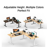 Base de table électrique réglable en hauteur à 3 pieds, triple moteur, pour bureau d'angle en L, cadre de bureau assis-debout exécutif