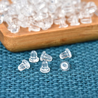500 pièces/douzaines dos de boucle d'oreille transparents en caoutchouc de Silicone souple prévenir les allergies bouchon de balle de sécurité bijoux accessoires bouchons d'oreille écrous
