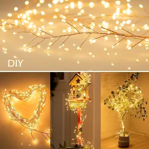 Support customized Fairy Lights Plug in Cluster Lights Waterproof Firecracker Starry String Lights for Bedroom Christmas Tree