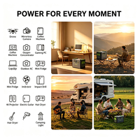 Centrale Électrique Mobile 2400W 2304Wh LiFePO4 Onde Sinusoïdale Pure Générateur Solaire Double PD 100W Charge Sans Fil Panneau Solaire RV Lampe Torche