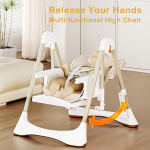 Chaise Haute de Luxe <span class=keywords><strong>Convertible</strong></span> pour Bébé Siège Rehausseur de Salle à Manger Pliable en Plastique pour Enfants de 6 Mois et Plus Style Design Moderne - Product Image 4