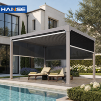 Pergola en aluminium sur mesure avec toit à lames motorisées, anti-corrosion, auvent extérieur pour villas de villégiature et usage commercial (vente en gros)