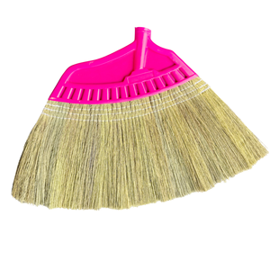 Tête de balai en herbe naturelle avec manche en plastique, recharge, poils moyens, durable, pour le nettoyage des sols domestiques, style basique, rouge, rose, vert - Product Image 4