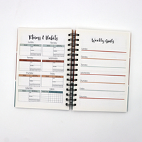 Carnet de notes à spirale A5 grand format personnalisé 2022, 100 feuilles de papier épais, planificateur quotidien, alimentaire, hebdomadaire, repas, affaires, cadeau