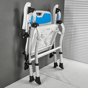 Chaise de douche pliable en alliage d'aluminium, capacité de 150 kg, siège de salle de bain antidérapant pour personnes âgées et femmes enceintes - Product Image 3