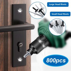 800Pcs Black Pop Rivets 0.125 In Diameter Open Round Head Aluminum Shell Iron Rod For Construction Industry - Product Image 4