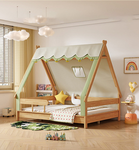 Letto a Forma di Tetto in Legno dal <span class=keywords><strong>Design</strong></span> Nordico Creativo per Bambini, Ragazzi e Adolescenti - Product Image 1