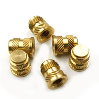 M3 M4 M5 M6 4-40 6-32 8-32 1/4-20 Insertos de calor cónicos para inserto ciego de latón moleteado de plástico Inserto roscado de estacado térmico