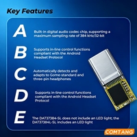 Módulo Decodificador de Audio Digital Tipo-C COMTANG DAT37384-SL ALC5686 DAC de 384kHz/32bit para Pedidos al por Mayor OEM/ODM