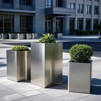Jardinière Grande en Acier Inoxydable Personnalisable pour Usage Extérieur/Intérieur/Cour, Design Mobile, Fleurs, Plantes, Fujian