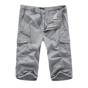 Pantalones Cortos Multibolsillos de Sarga de Algodón para Hombre, al por Mayor, OEM, Personalizados, Holgados, para Fitness, para Hombres de Talla Grande, Casuales, Lisos, Teñidos - Product Image 3