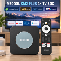 Boîtier TV Android 4K KM2 Plus, boîtier TV intelligent S905X4B Quad Core 2 Go 16 Go, WiFi double bande, lecteur multimédia AV1