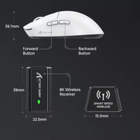 Souris de jeu sans fil tri-mode légère Attack Shark X3 Pro 59g PAW3395 26000 DPI 4K/8K avec taux de réponse rapide et garantie d'un an