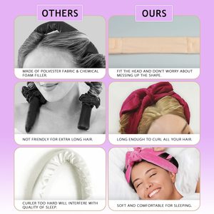 ที่ม้วนผมแบบไม่ใช้ความร้อนเครื่องมือจัดแต่งทรงผมแบบโฟมสำหรับกลางคืนอุปกรณ์จัดแต่งทรงผมแบบยืดหยุ่นได้หมอนฟองน้ำนุ่มที่ม้วนผมพร้อมถุงใส่ของ - Product Image 4