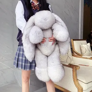 Oversized long ear plush rabbit doll cute doll real fox fur rabbit for children luxury gift toy girl gifts