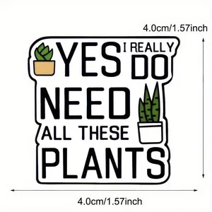 "OUI, j'ai <span class=keywords><strong>vraiment</strong></span> <span class=keywords><strong>besoin</strong></span> de toutes ces plantes" Broche drôle de lettre de mot - Product Image 4