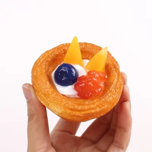 Modèle de tarte aux œufs artificielle en PVC, fausse pâtisserie de simulation pour vitrine de boulangerie, décoration de cuisine à domicile, accessoires de photographie - Product Image 4
