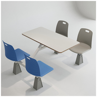 Ensemble table et chaise de cantine scolaire en plastique confortable pour manger dans les cafétérias et les restaurants