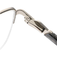 Monture de lunettes optiques carrées en métal argenté de luxe avec logo personnalisé, pour femmes, en acétate, design tendance