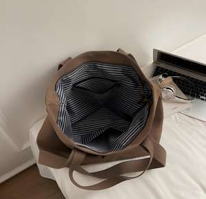 Sac fourre-tout en toile et en velours côtelé pour femmes et filles avec poche intérieure pour le travail, la plage, le déjeuner, les voyages, les courses, l'épicerie - Product Image 4