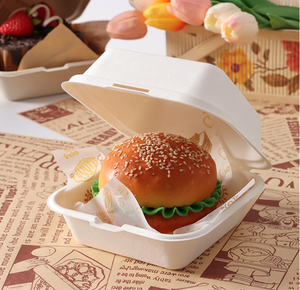 Caja para Hamburguesas Ecológica de Material MFPP de 5.5 Pulgadas con Bisagras y Apertura Fácil, Resistente a la Grasa y la Humedad, para Comida para Llevar y Comida Rápida - Product Image 2