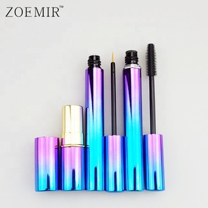 Tubo de lápiz labial degradado de oro púrpura <span class=keywords><strong>azul</strong></span> Tubo de delineador de ojos colorido Conjunto de tubo de esencia de pestañas de máscara de lujo - Product Image 3