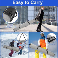Sac de ski entièrement rembourré 360° en mousse EPE, résistant aux déchirures, avec roulettes, pour le transport de ski et snowboard, séparation sec/humide, poignée verrouillable, 175cm 190cm