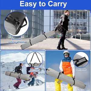360 Full Padded <b>Ski</b> Bag EPE Foam Tear Resistant Rolling <b>Ski</b> Snowboard Travel Case Dry Wet Separation Lockable Handle 175cm 190cm - Product Image 6