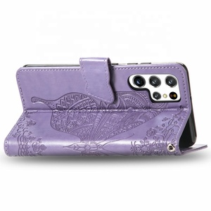Custodia a Portafoglio per <span class=keywords><strong>Samsung</strong></span> S26 Ultra S25 con Porta Carte di Credito, in Pelle PU Goffrata a Farfalla e Cinturino da Polso - Product Image 6