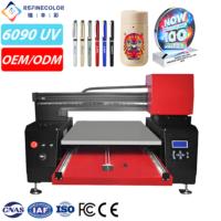 Mesin Cetak UV DTF Flatbed A1 Refinecolor Wide Application 6090 untuk Pena Bolpoin, Tumbler, Trofi, Casing Ponsel, dan Produk Lainnya