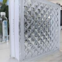 Batu Bata Kaca Transparan Ultra-Putih Berbentuk Persegi dengan Tekstur Kristal Es untuk Partisi Kamar Mandi, Batu Bata Trendy, Batu Bata Berwarna, Aksen Batu Bata
