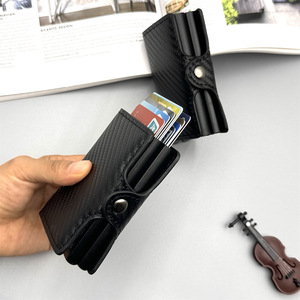 2026 Hot Sale Fashion Pu Vintage Leather Anti Rfid Popup Business Credit Card Wallet Slim Smart Card Holder Cartera Y Tarjetero