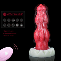 NNSX Tier-Vibrator Großer Knoten Hunde-Dildo Ferngesteuerter Vibrierender Penis Analdehner Butt Plug für Erwachsenen-Sexspielzeug