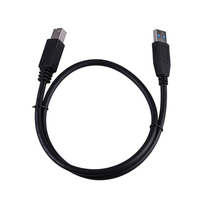 Câble PC USB 3.0 Type B mâle à charge rapide pour imprimantes ordinateurs Compatible Android 1M de longueur Tresse en PVC noir