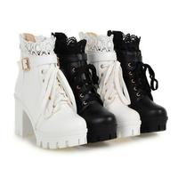 Nouveaux produits pour le printemps, l'automne et l'hiver, talons épais confortables, talons hauts, bottes à lacets, pointures 33, 40, 41, 42, 43